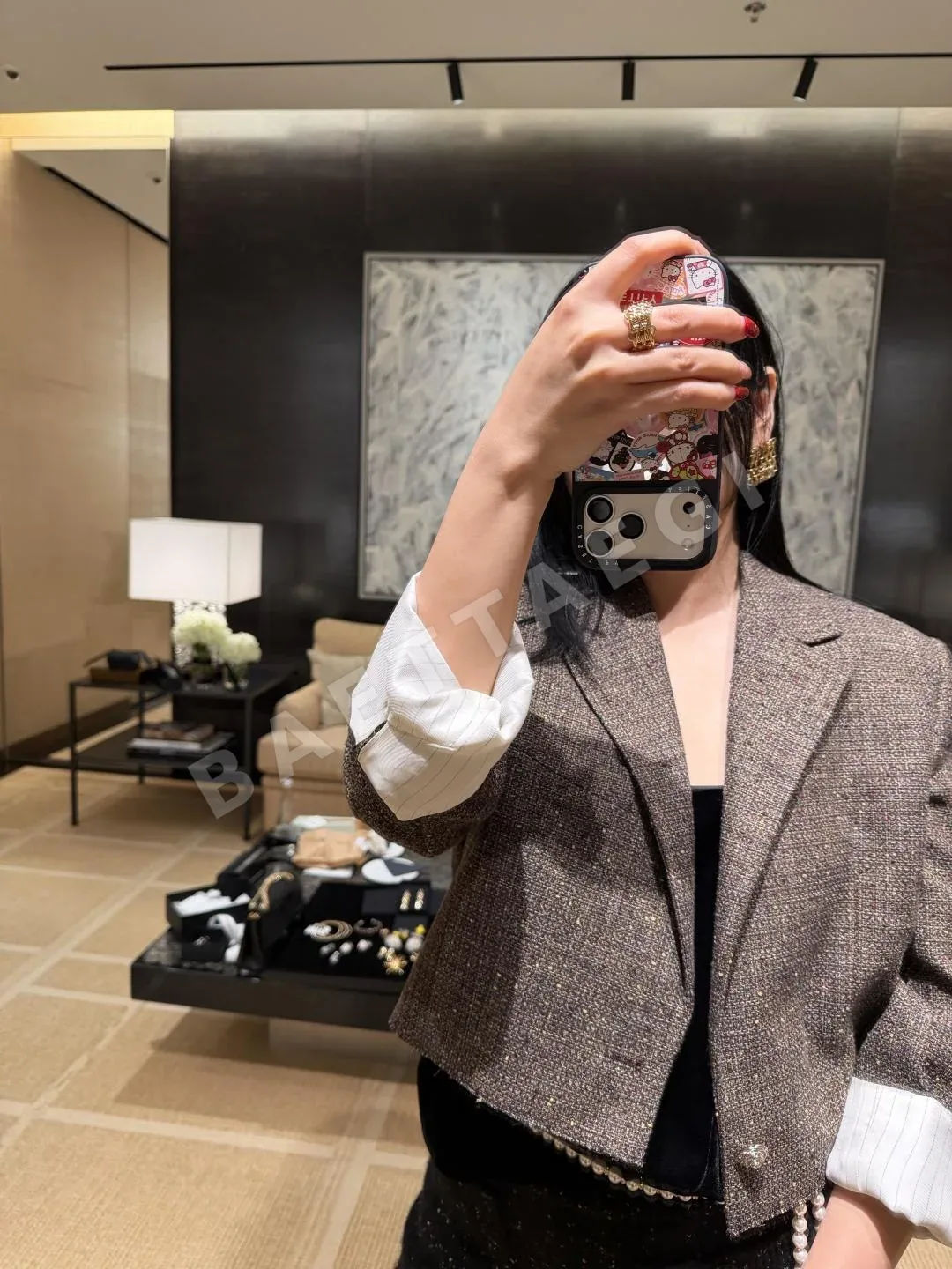 샤넬 센티드 체인 스퀘어 더블 C 귀걸이 상세 이미지 4