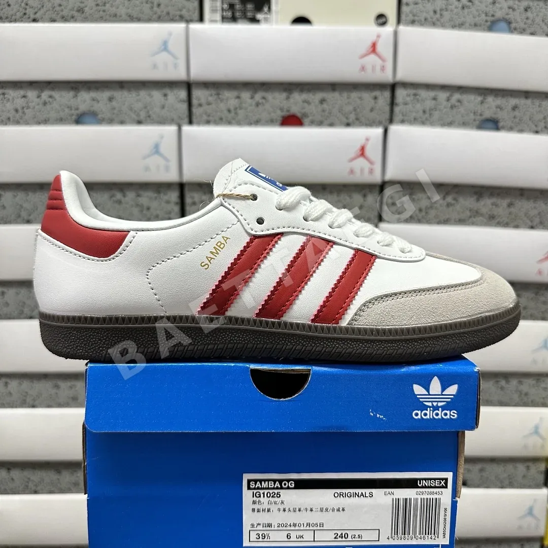 아디다스 [WZ] 삼바 OG IG1025 200689 Adidas Samba OG White Better Scarlet