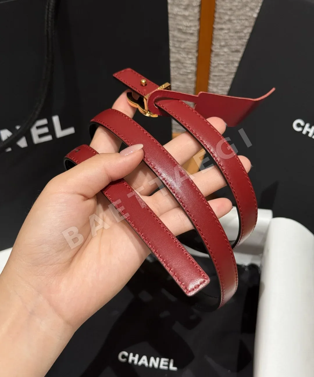 샤넬 더블 C 버클 양면 가죽 벨트 상세 이미지 3