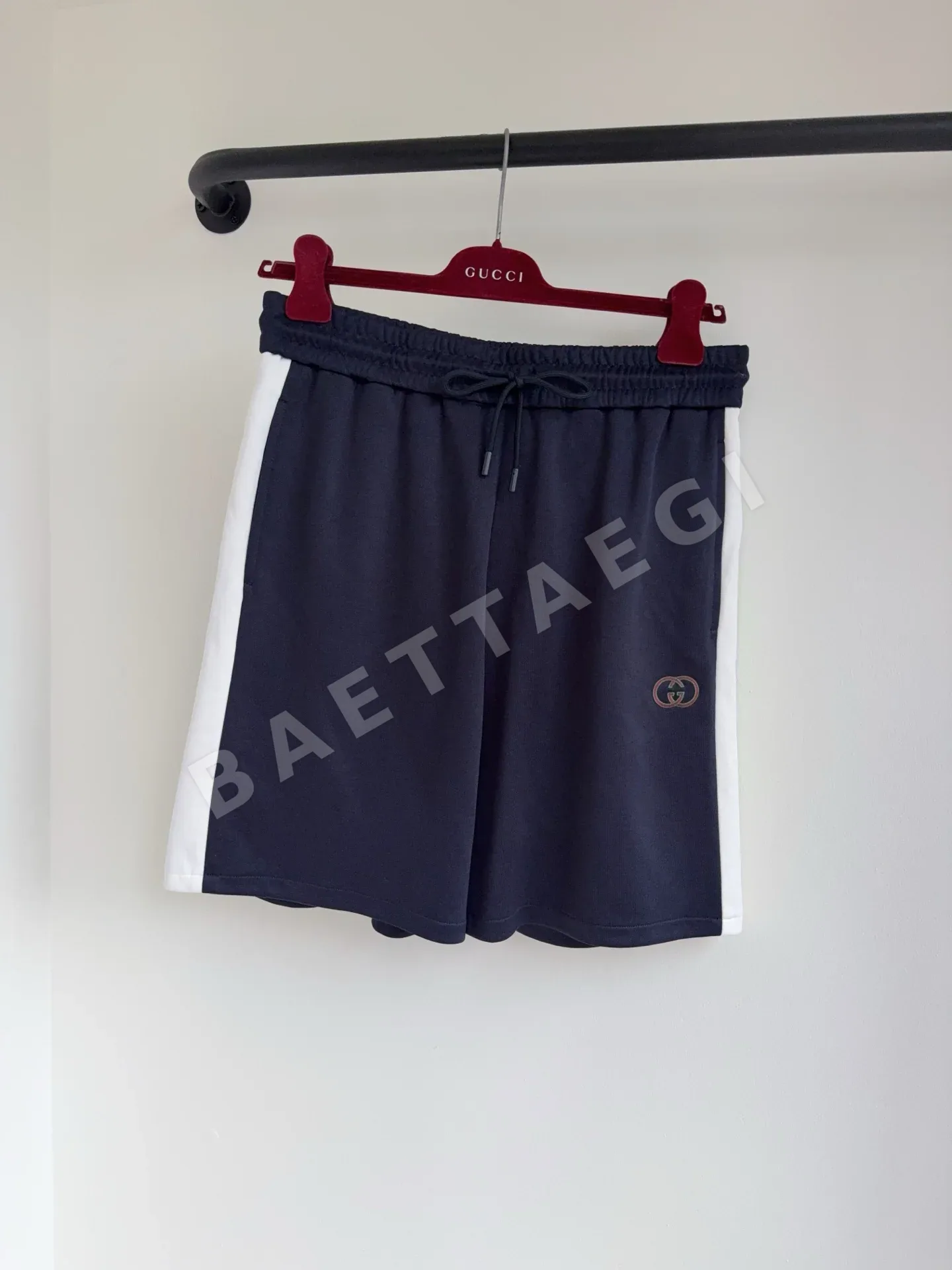 구찌 컬러 블록 자수 레터링 코튼 여성 바지 상세 이미지 2