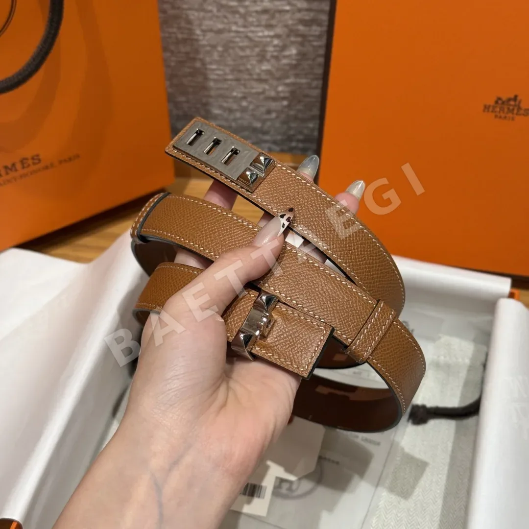 에르메스 켈리 버클 카프스킨 여성용 벨트 상세 이미지 3