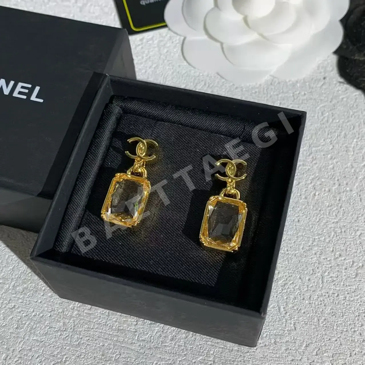 샤넬 컬러 블록 황동 귀걸이 상세 이미지 5