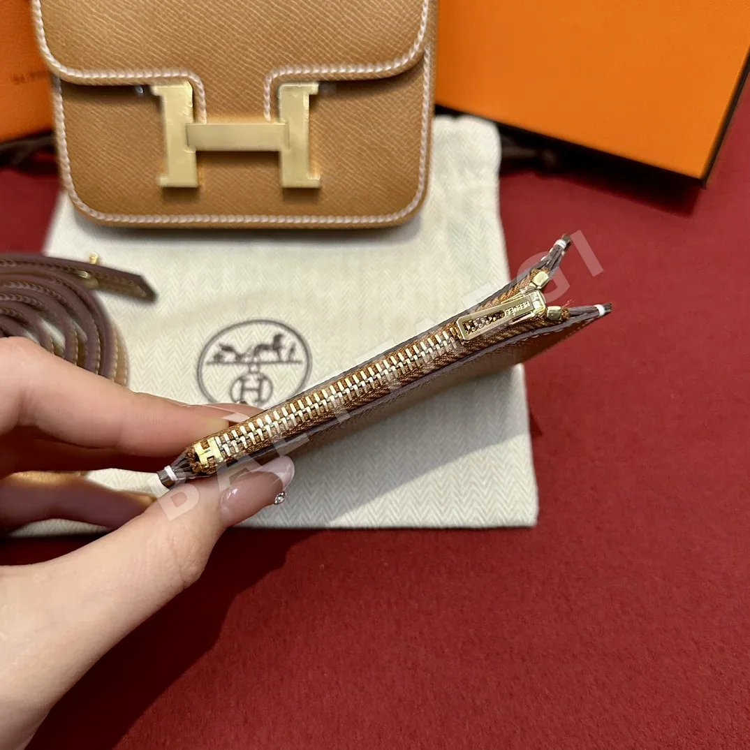 에르메스 콘스탄스 슬림 지갑 골드 브라운 상세 이미지 4