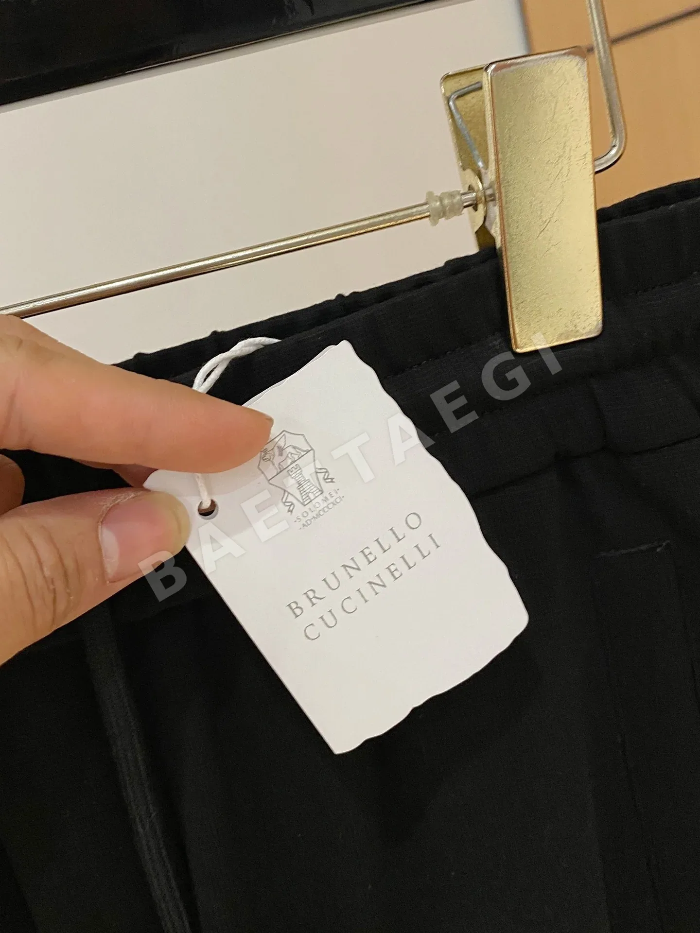 브루넬로쿠치넬리 에어리 라이스 그레인 체크 남성 바지 상세 이미지 6