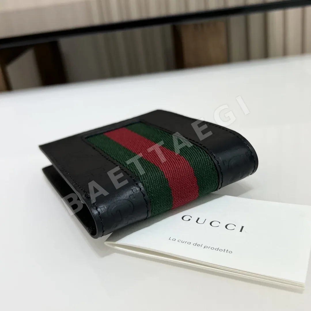 구찌 레드그린 웨빙 남성 지갑 상세 이미지 6