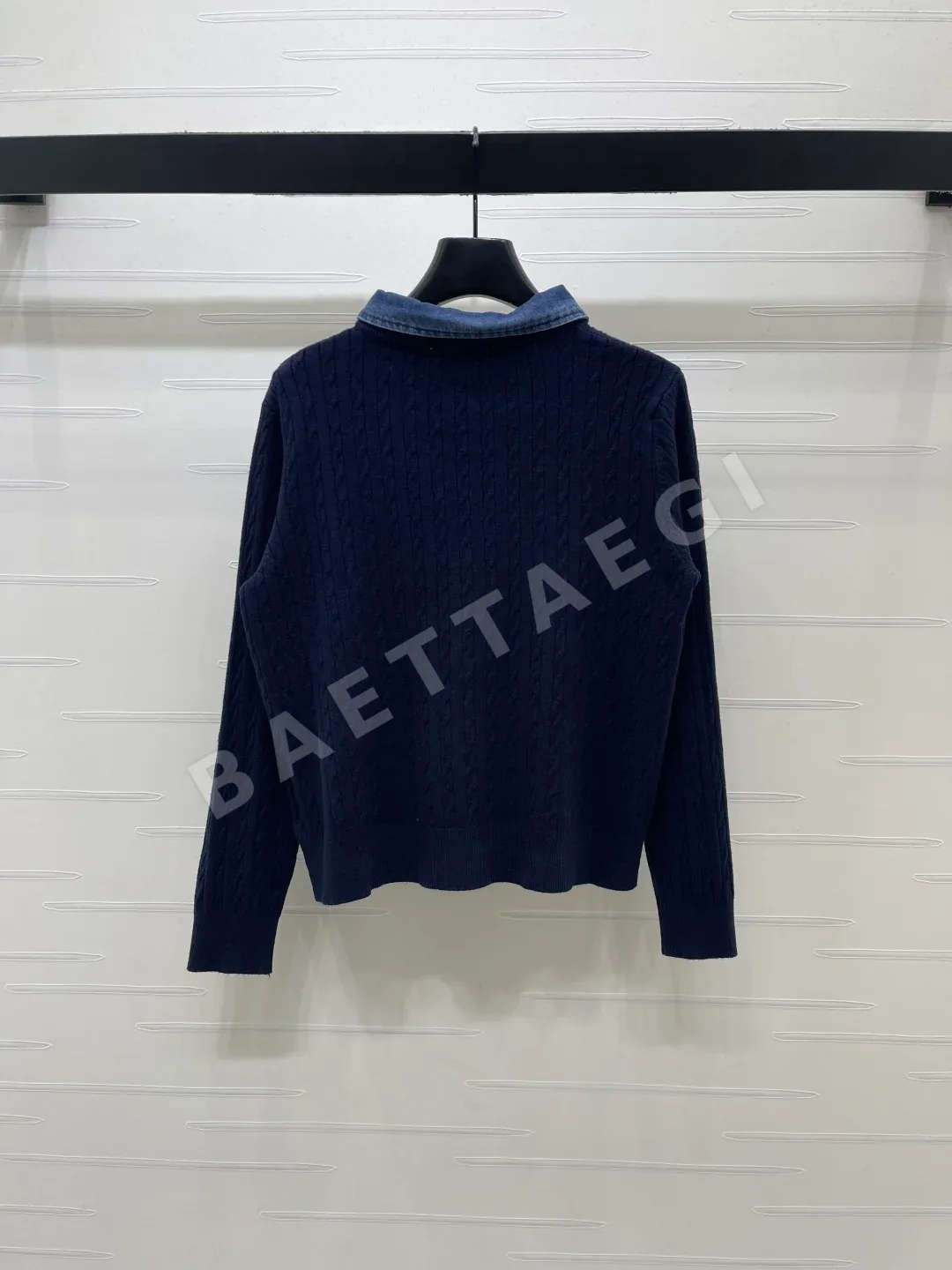 미우미우 데님 패치워크 울 혼방 가디건 상세 이미지 8