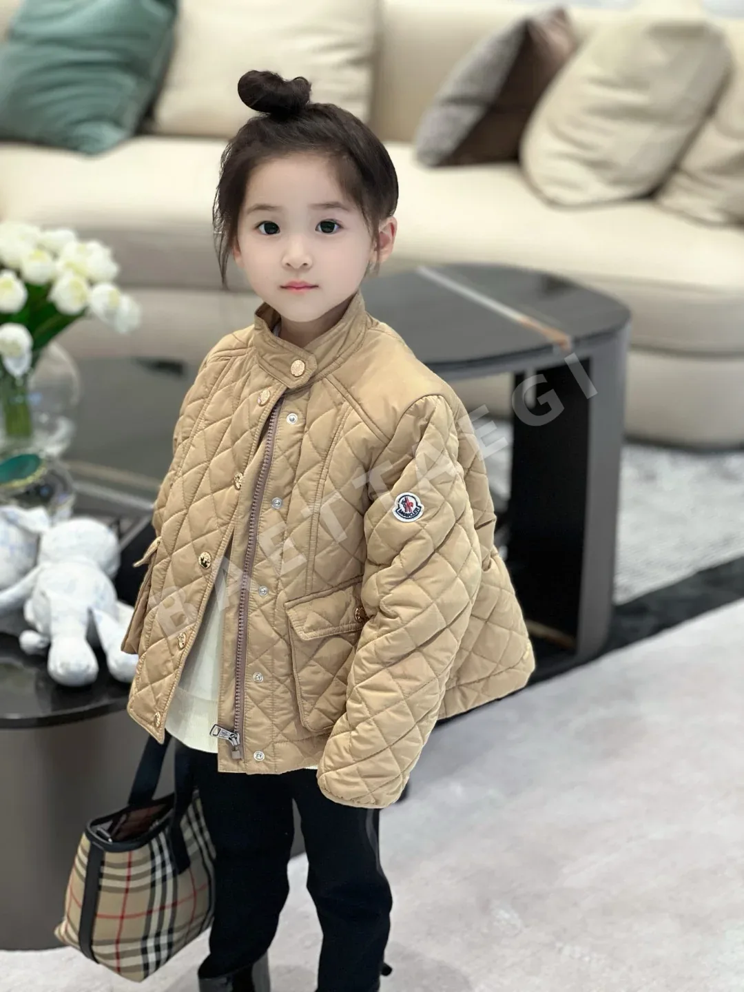 몽클레르 퀼팅 코튼 허리 조임 키즈 자켓 상세 이미지 2
