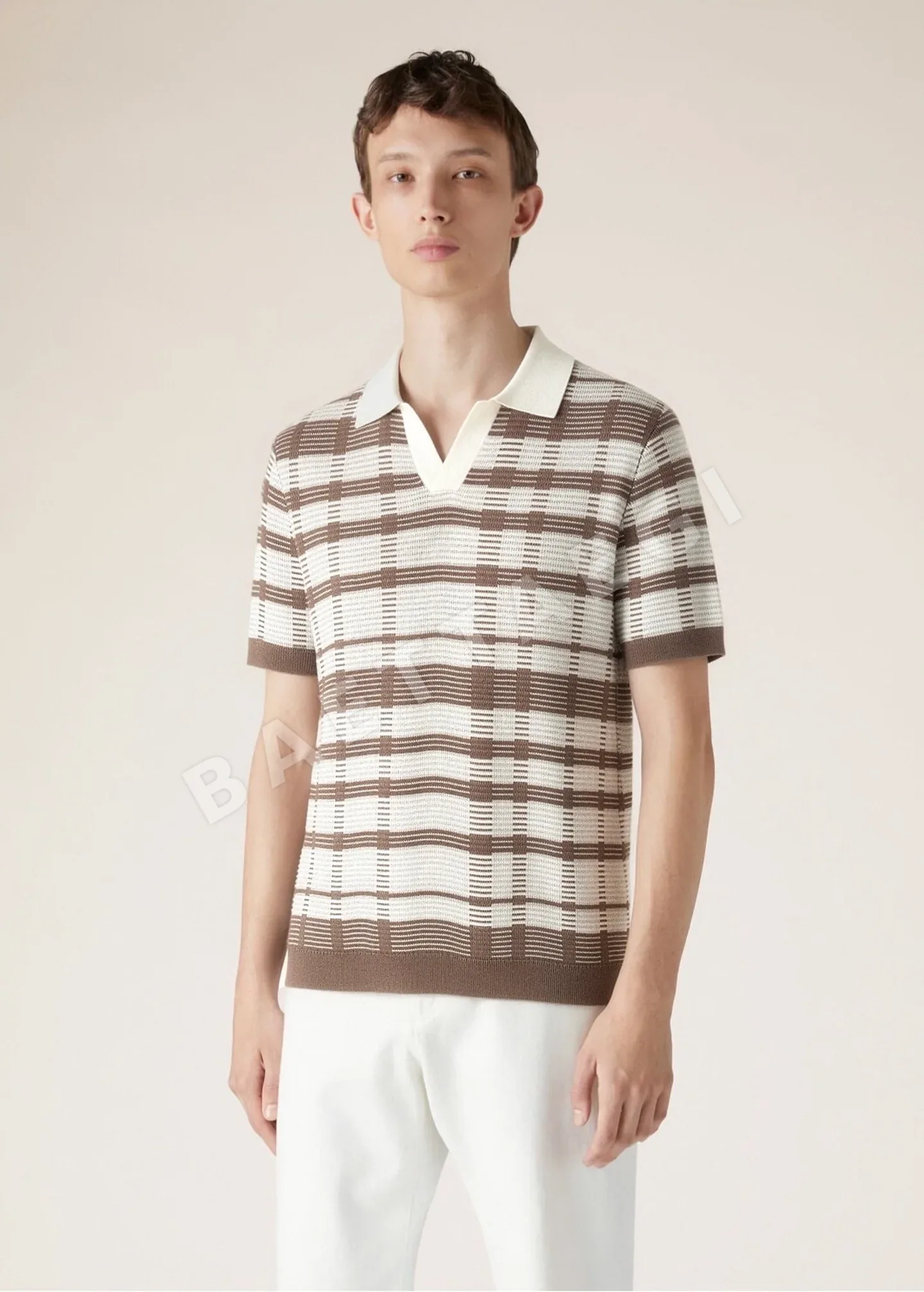 로로피아나 남성 린넨 혼방 반팔 티셔츠 114432
