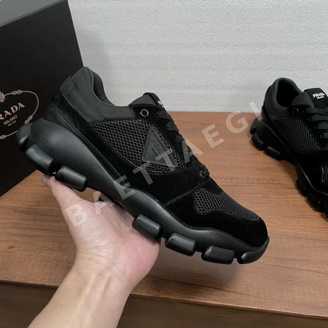 프라다 스웨이드 메시 남성 레이스업 신발 상세 이미지 4