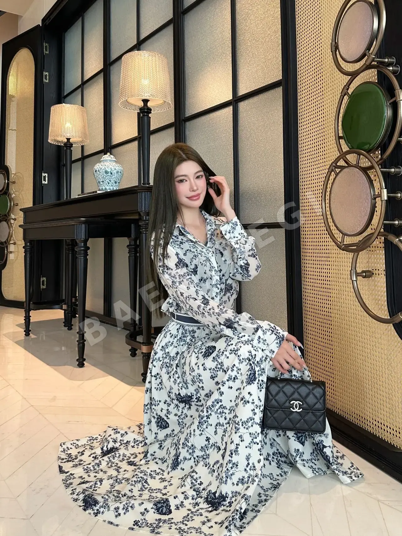 디올 프린트 시스루 셔츠 세트 상세 이미지 7
