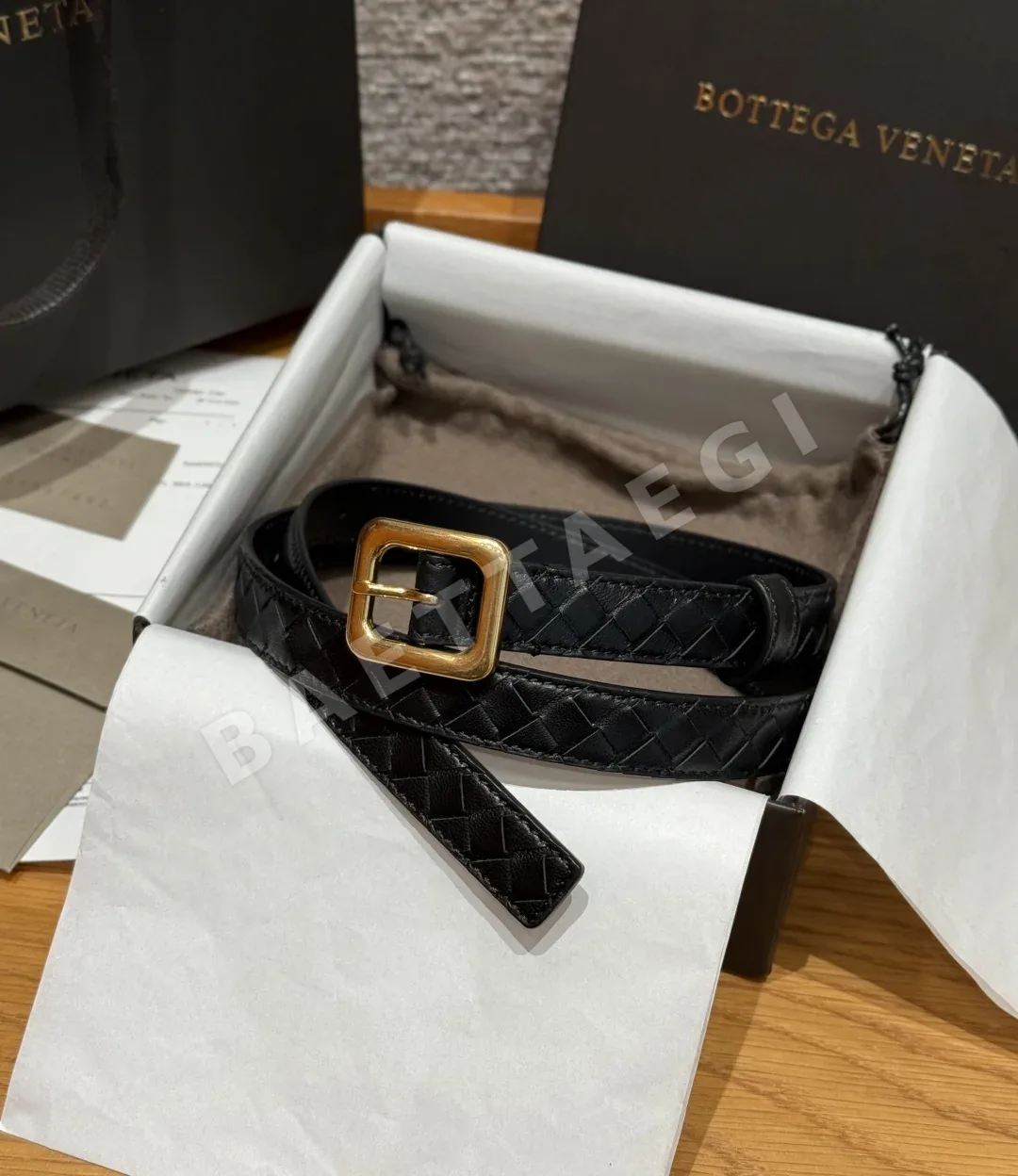 보테가베네타 피코탄 인트레차토 소가죽 벨트 20MM 상세 이미지 1