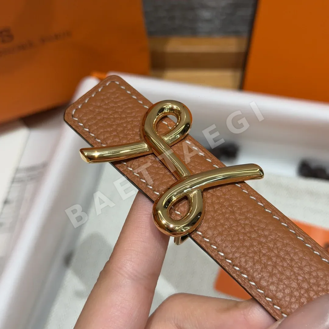 에르메스 H 크루아지에르 양면 가죽 여성 벨트 상세 이미지 7