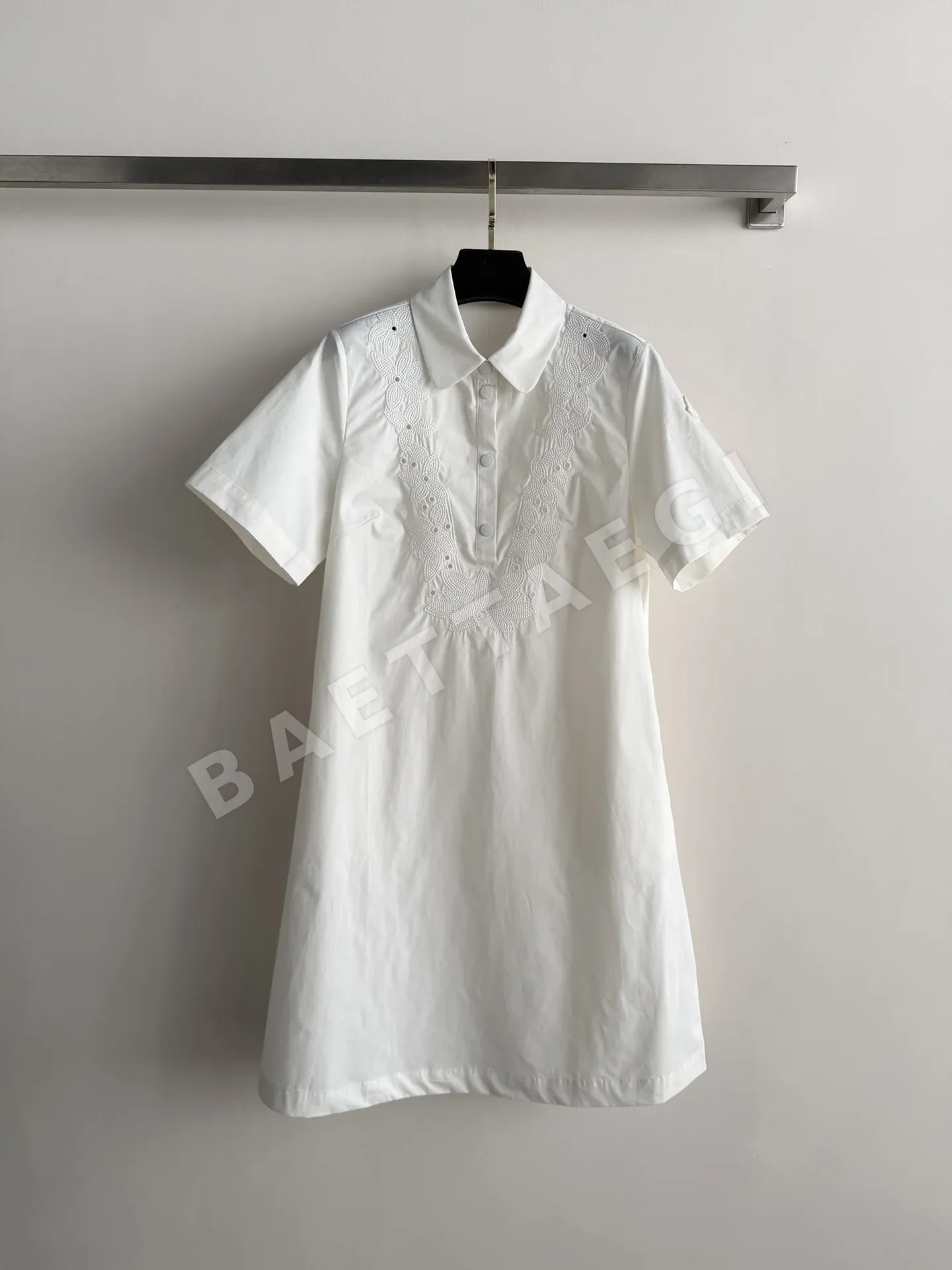 몽클레르 여성 린넨 카라 반팔 셔츠 원피스 52266