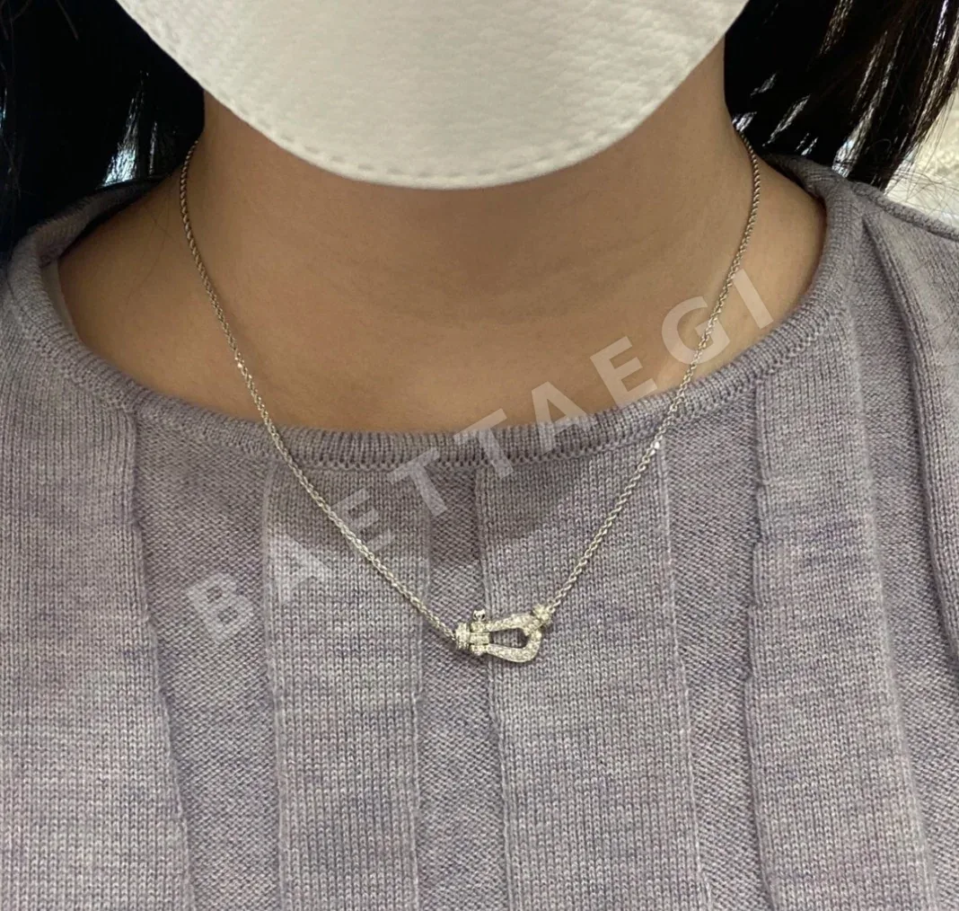 셀린느 하프 다이아몬드 브레이드 스털링 실버 목걸이 상세 이미지 6