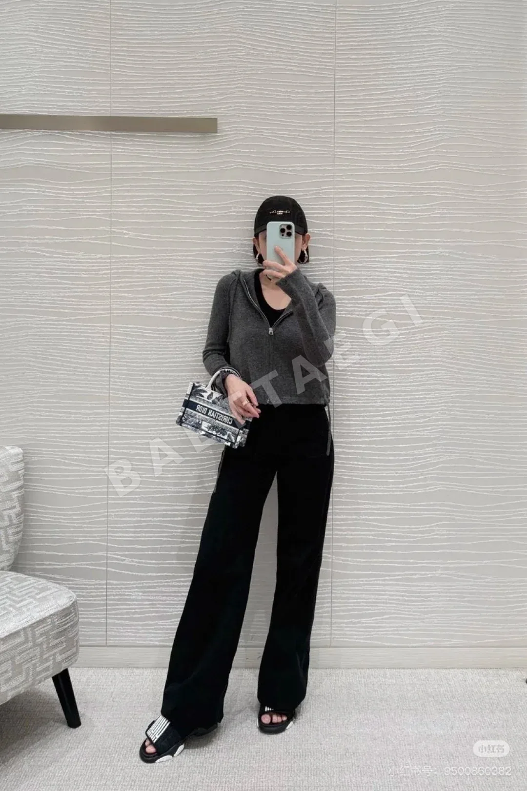 디올 후드 울 오버사이즈 여성 자켓 상세 이미지 3