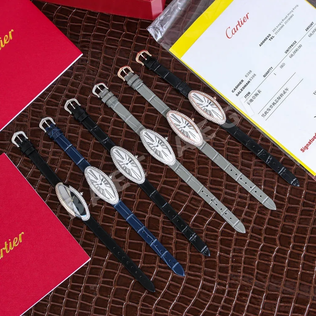 까르띠에 베누아 사파이어 글라스 블루 블랙 스틸밴드 미디움 레플리카 42845 Cartier 상세 이미지 9