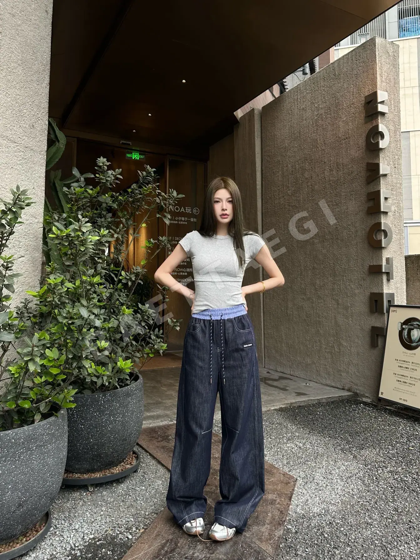 미우미우 3D 테일러링 데님 여성 바지 101235