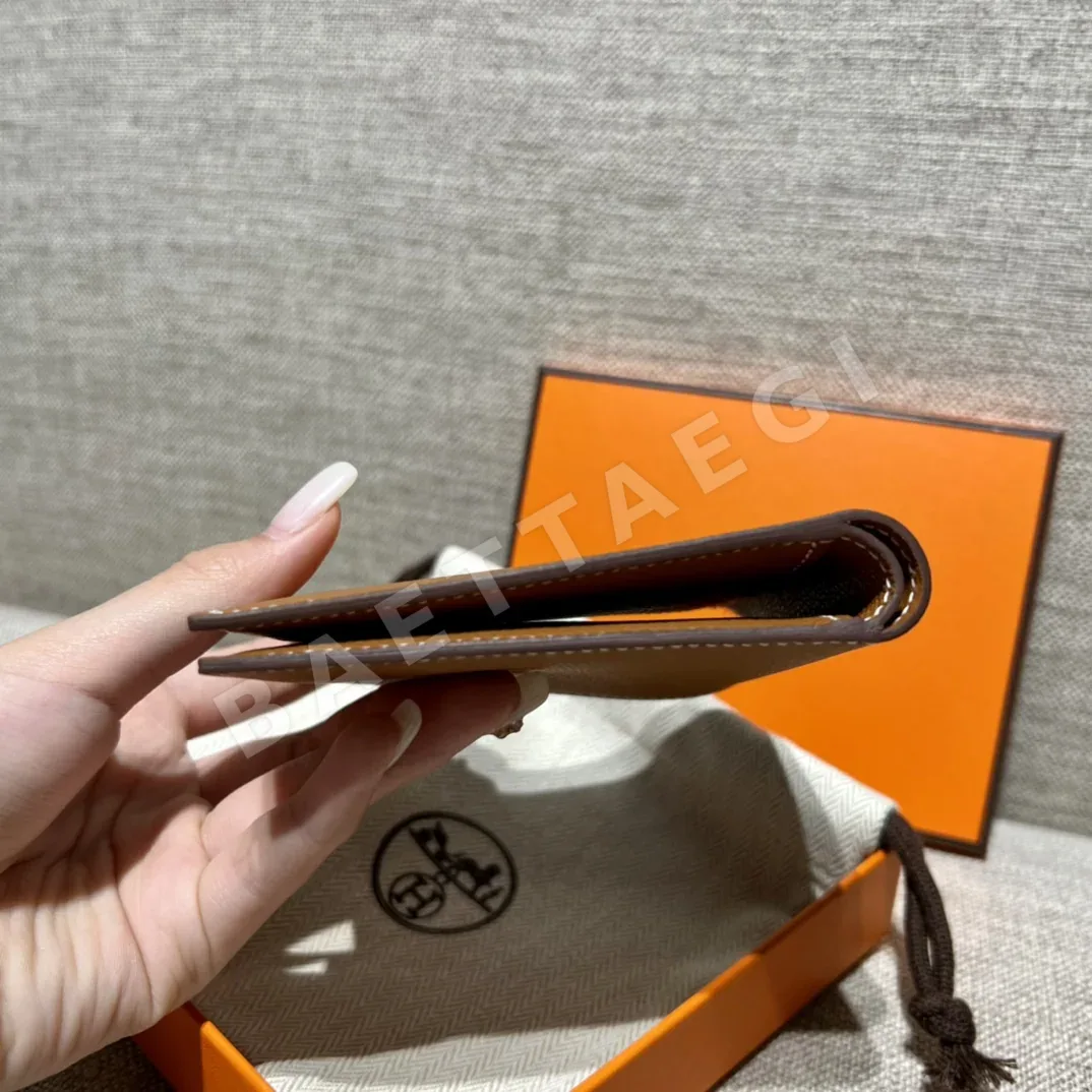 에르메스 엡솜 금갈색 야자수 무늬 짧은 지갑 상세 이미지 5