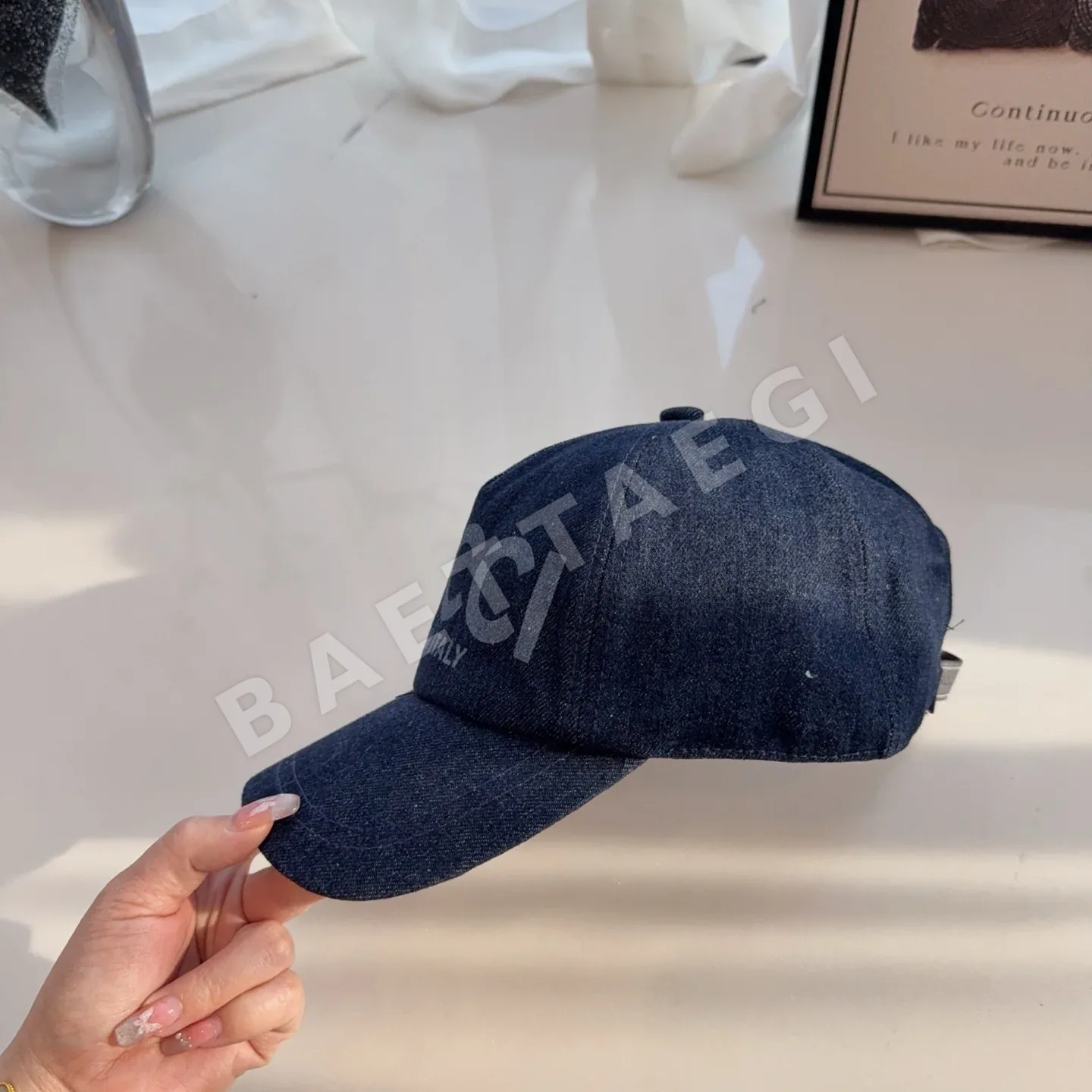 구찌 데님 컬러 블록 GG 모노그램 버킷캡 상세 이미지 4