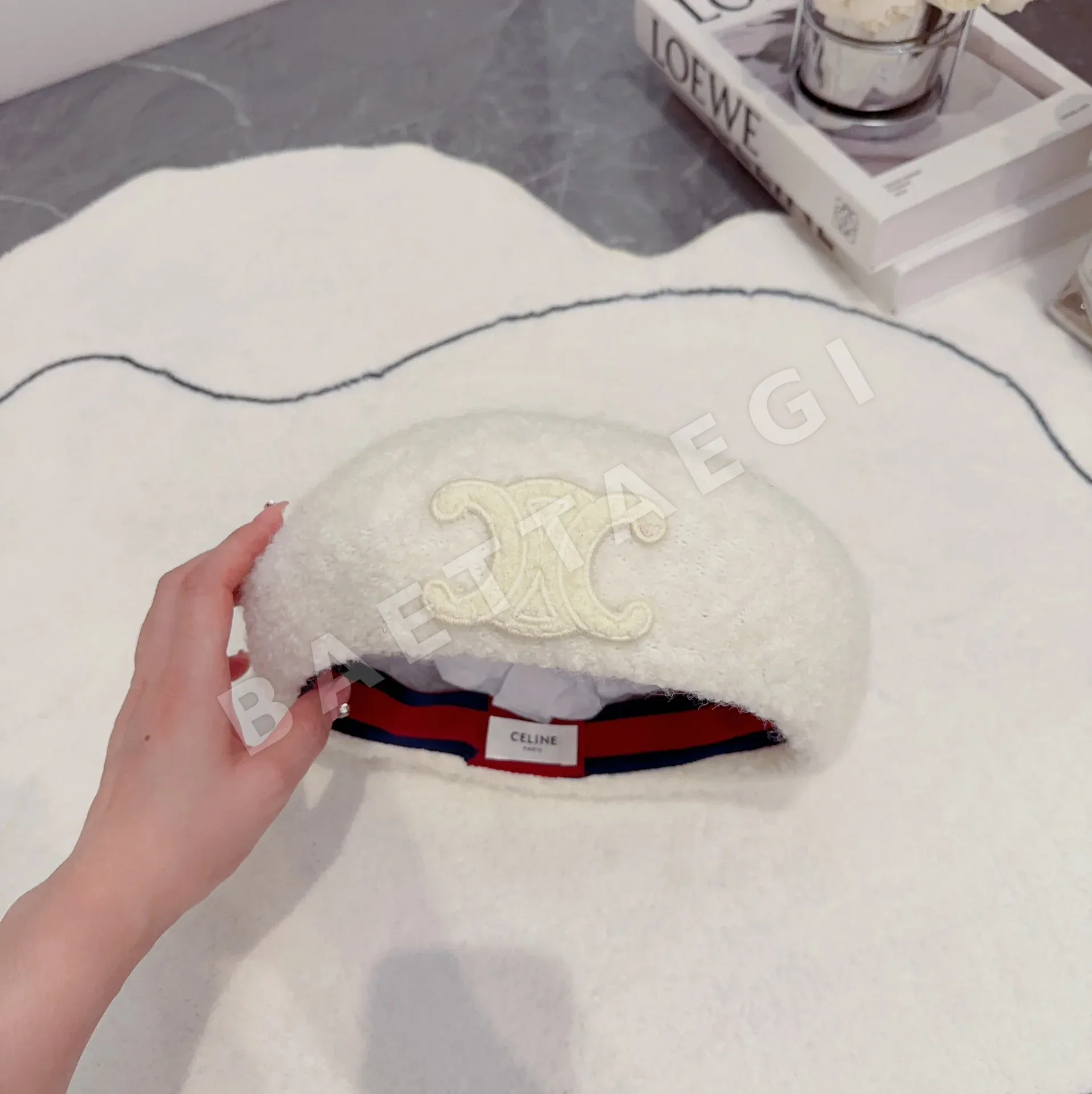 셀린느 램울 자수 베레모 상세 이미지 5