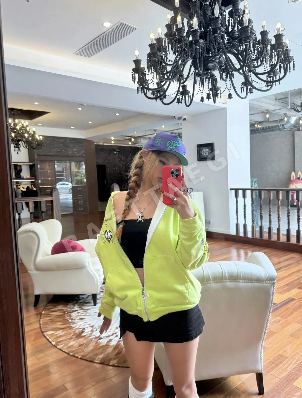 크롬하츠 보라색 십자 무늬 야구모자 상세 이미지 7