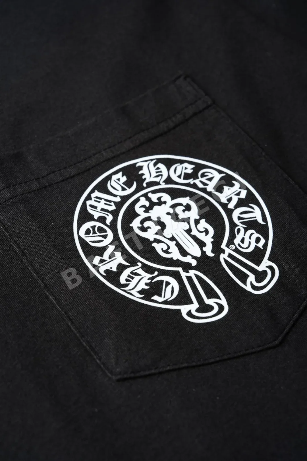 크롬하츠 블랙 화이트 크루넥 반팔 티셔츠 상세 이미지 3