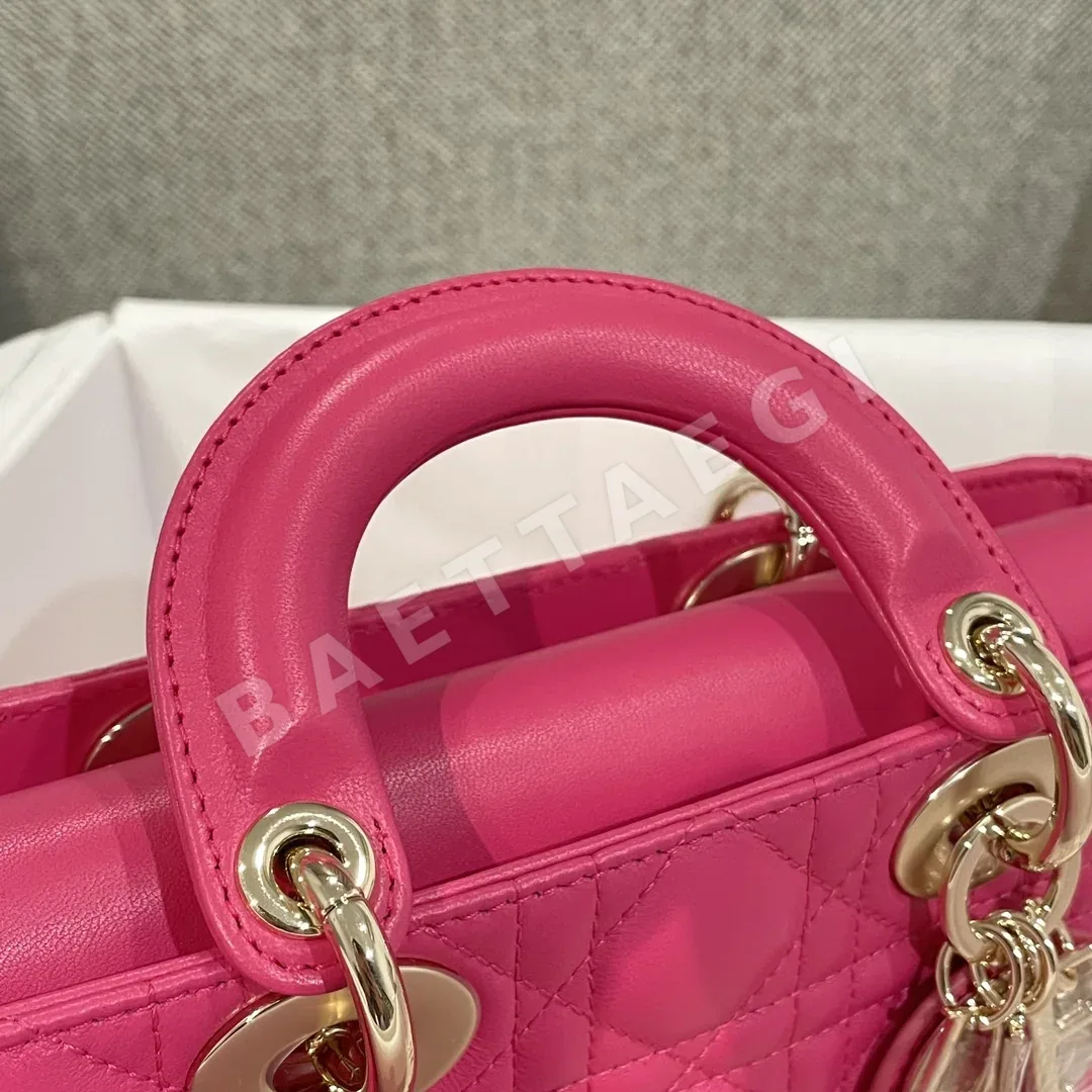 디올 스몰 레이디 D 조이 백 까나쥬 램스킨 숄더백 상세 이미지 4