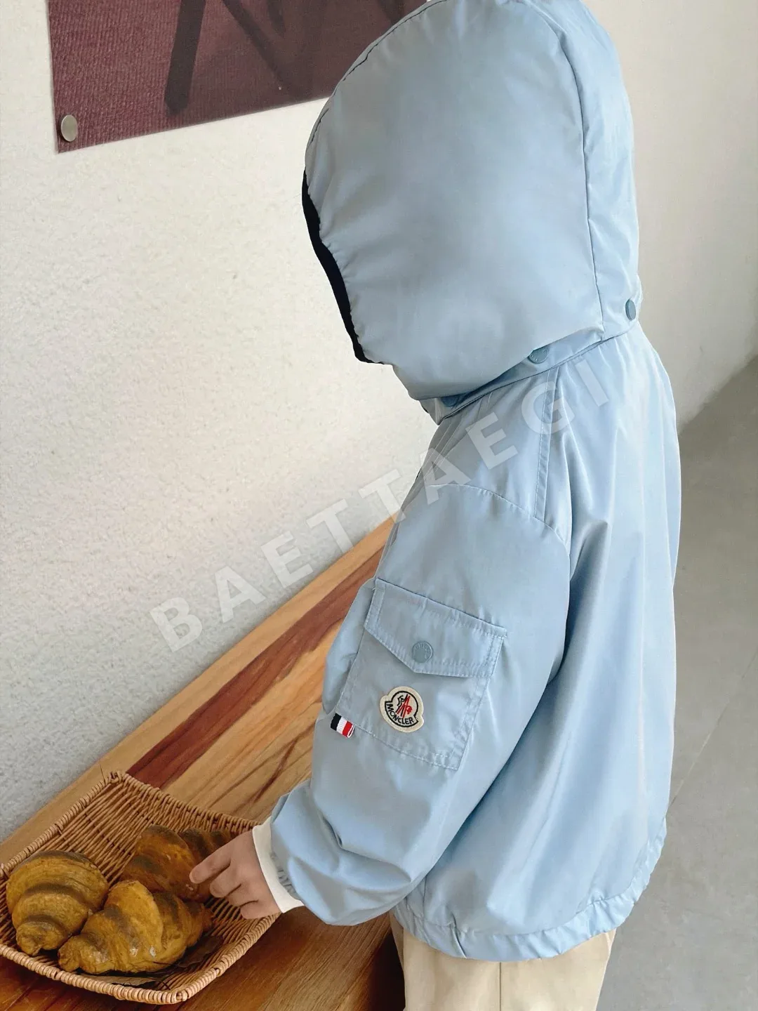 몽클레르 그레이블루 방풍 나일론 키즈 자켓 상세 이미지 8