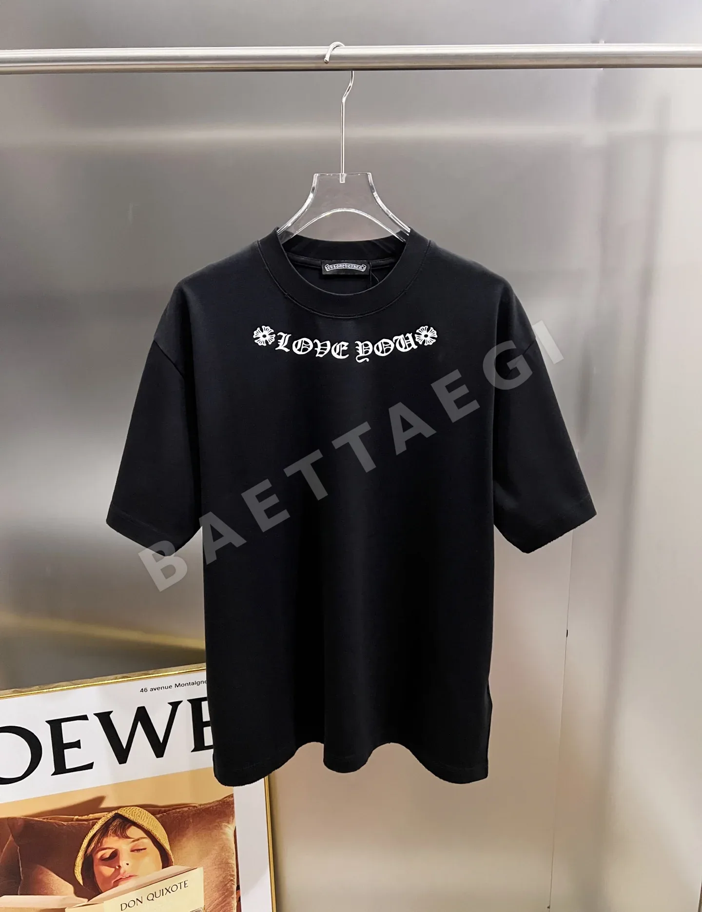 크롬하츠 데미지 가공 크루넥 반팔 티셔츠 상세 이미지 2