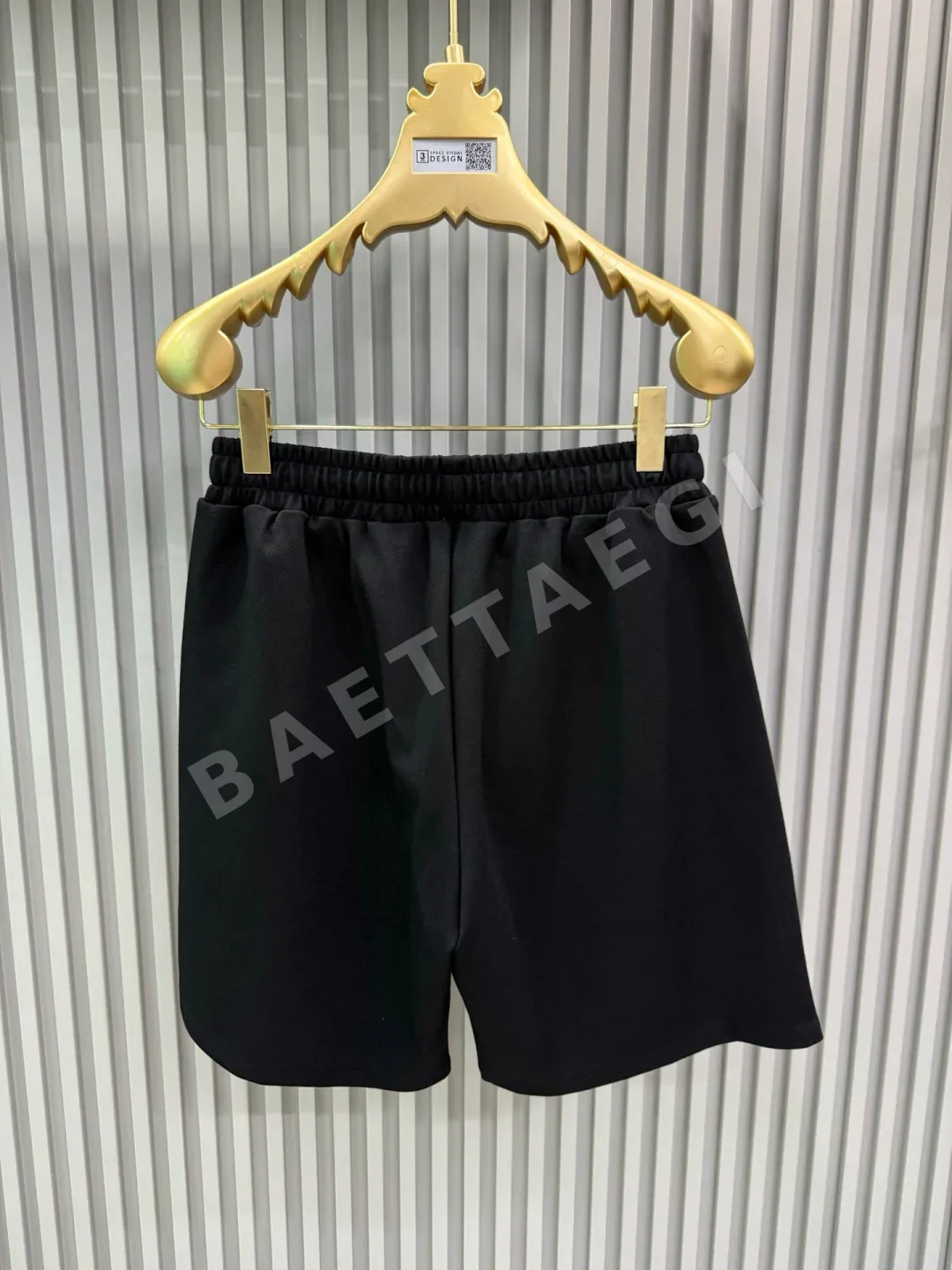 베르사체 남성 블랙 허리밴드 반바지 상세 이미지 2