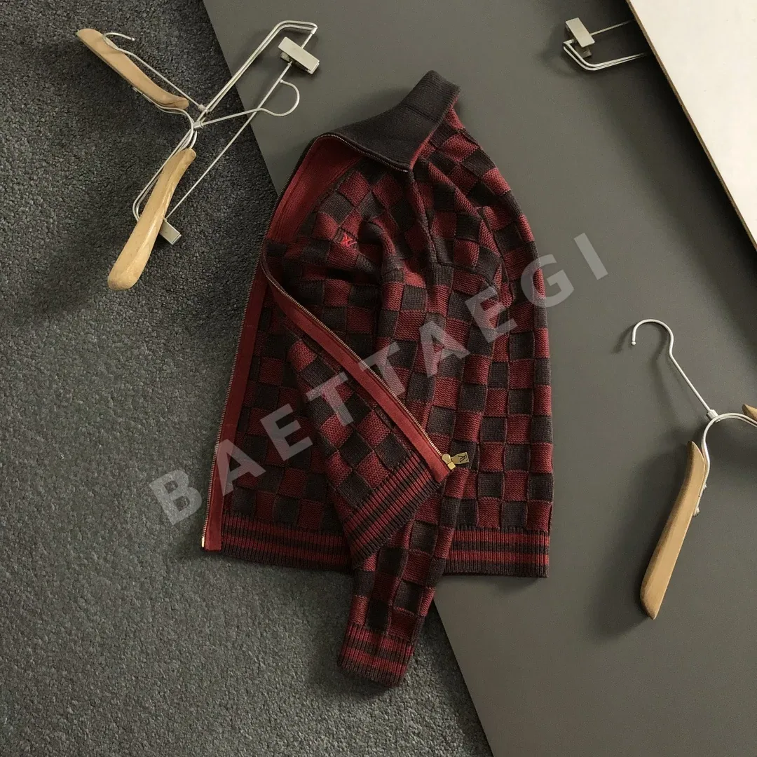 루이비통 울 체크 자수 남성 가디건 자켓 156724