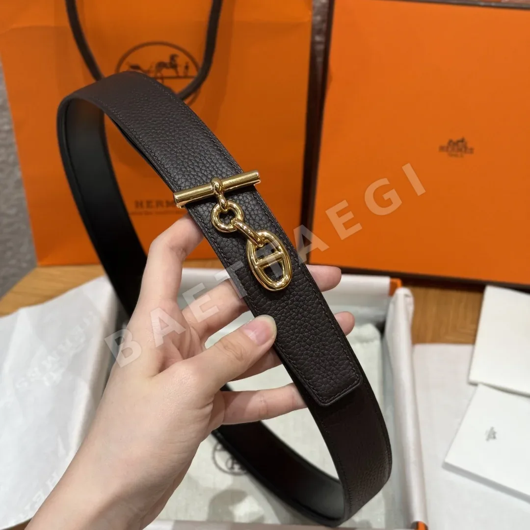 에르메스 셰느 당크르 링크 양면 가죽 벨트 상세 이미지 4