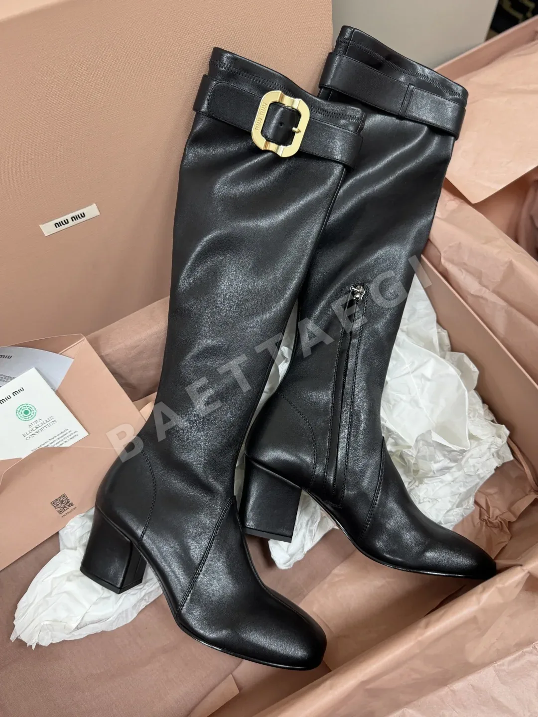 미우미우 나파 램스킨 니하이 부츠 93245