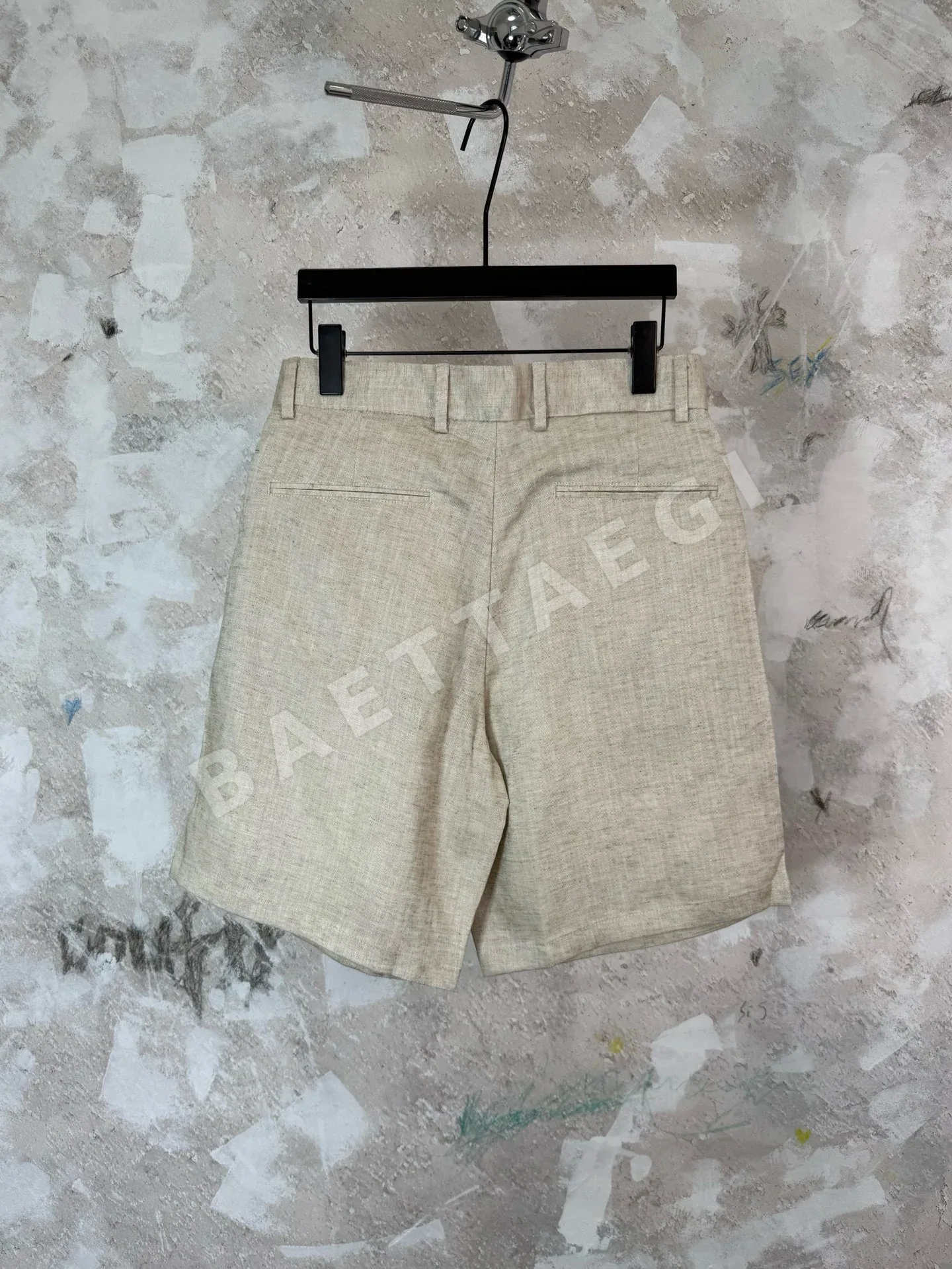 로로피아나 벅스턴 린넨 더블 플리츠 반바지 상세 이미지 2