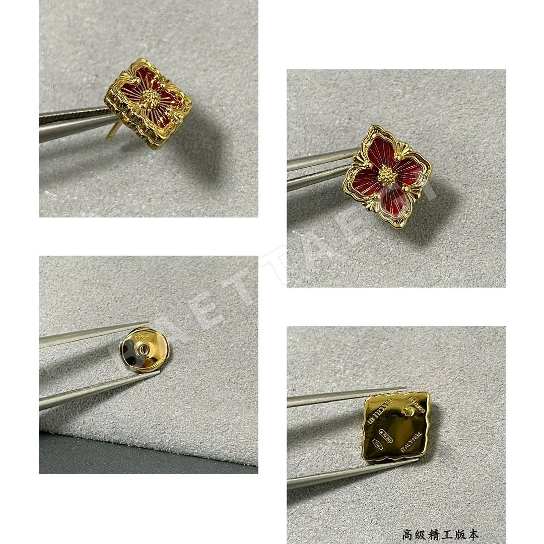 부첼라티 레드 에나멜 네잎클로버 귀걸이 상세 이미지 8
