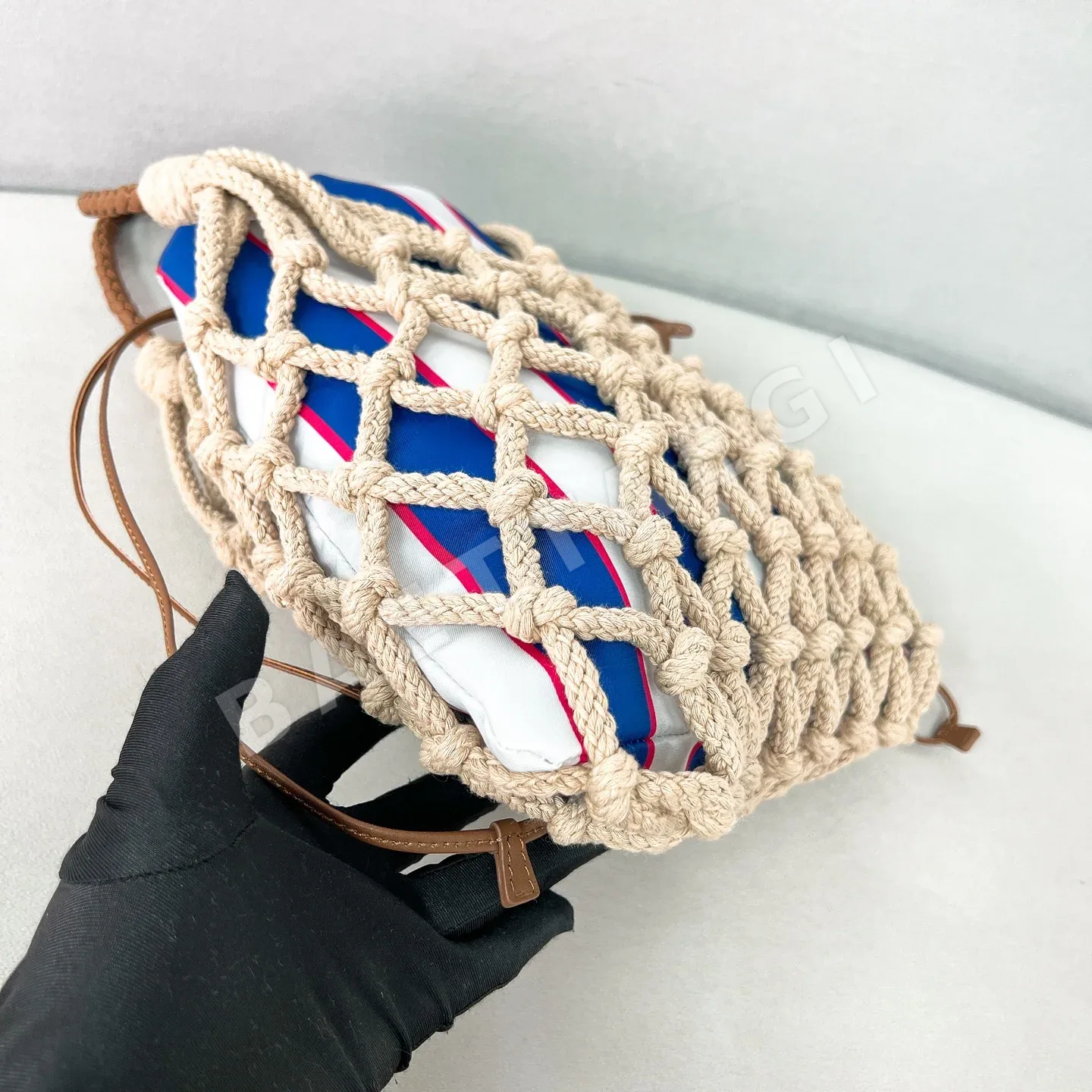 프라다 누에 라피아 핸드백 1BC111 상세 이미지 7