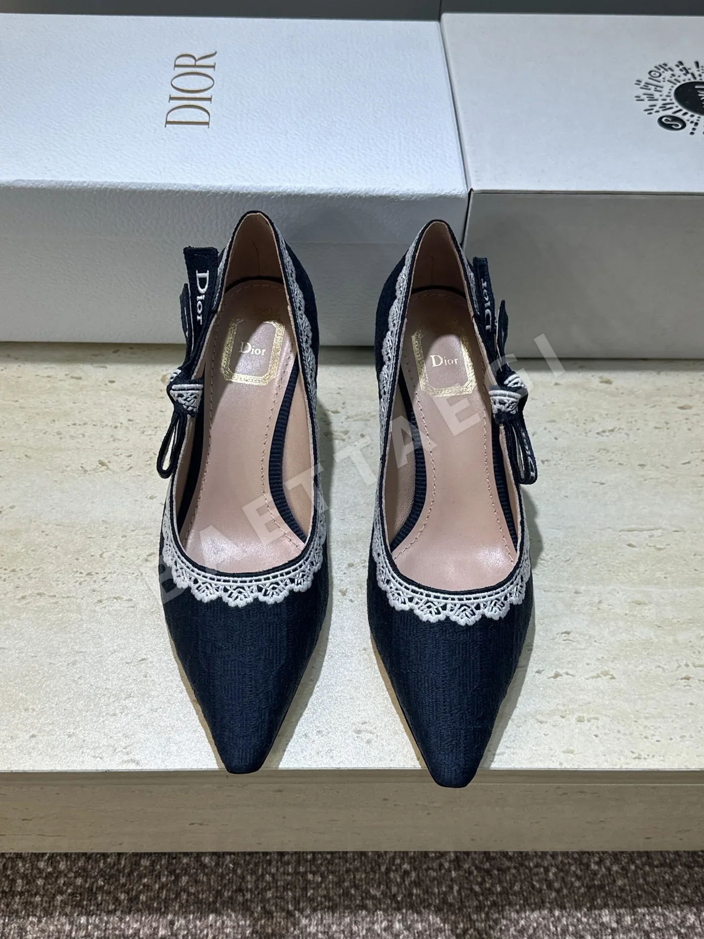 디올 덴털 제리 컬러 블록 하이힐 신발 98706