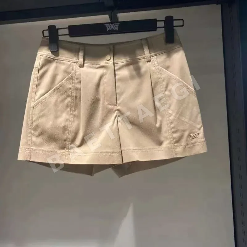 PXG 여성용 봄여름 무지 캐주얼 골프 반바지 상세 이미지 2
