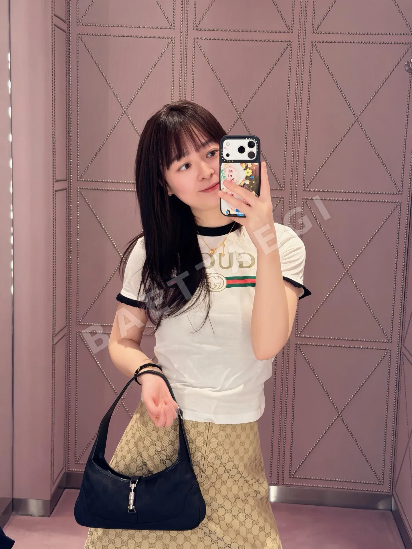 구찌 레터 프린트 프릴 반팔 티셔츠 상세 이미지 9