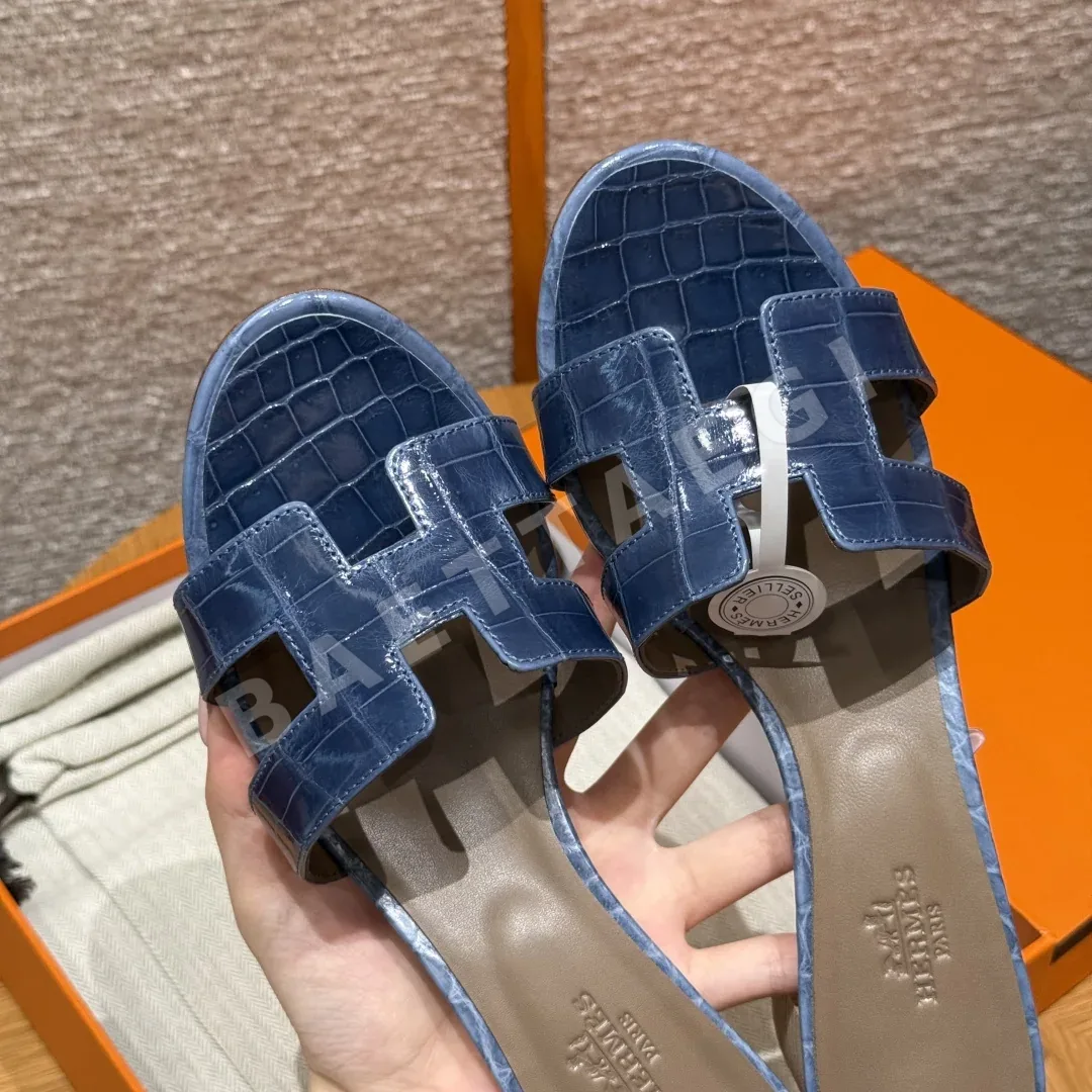 에르메스 오아시스 샌들 Storm Blue Alligator 하이힐 상세 이미지 7