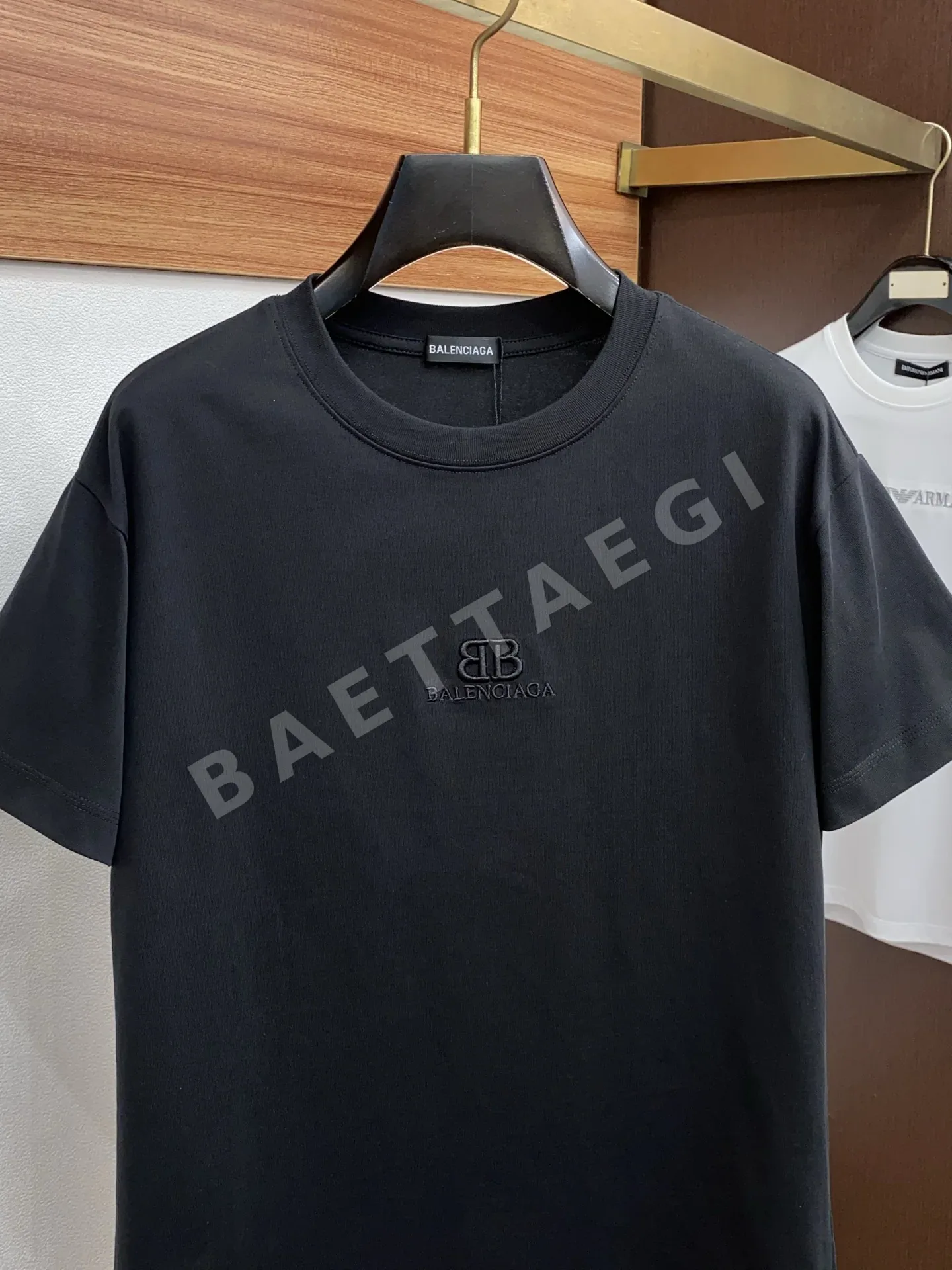 발렌시아가 장섬유 면 남성 반팔 셔츠 상세 이미지 2