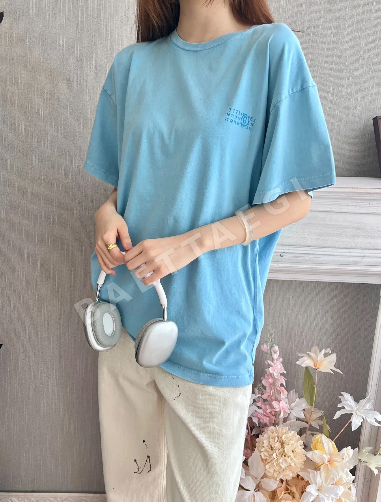 마르지엘라 오버사이즈 프린트 여성 반팔 티셔츠 상세 이미지 6