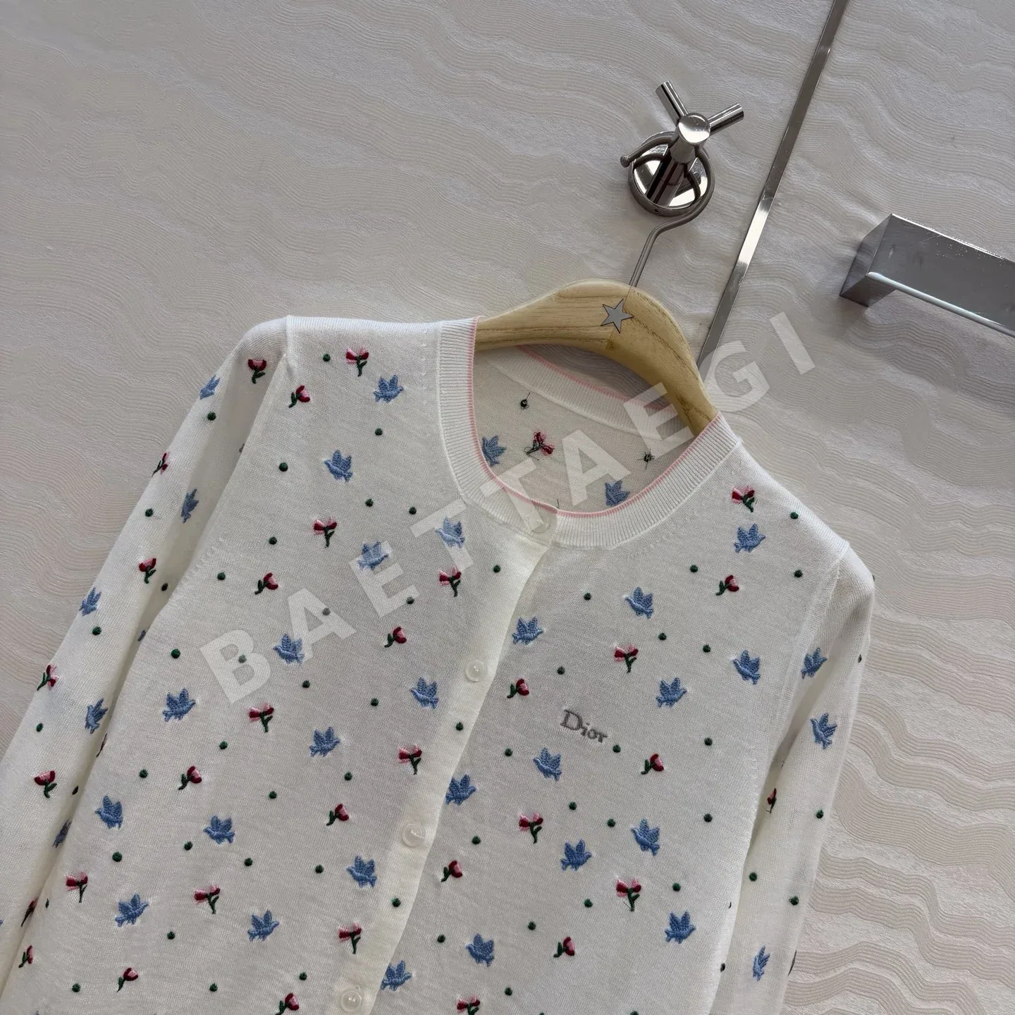 디올 자수 울 니트 가디건 상세 이미지 2