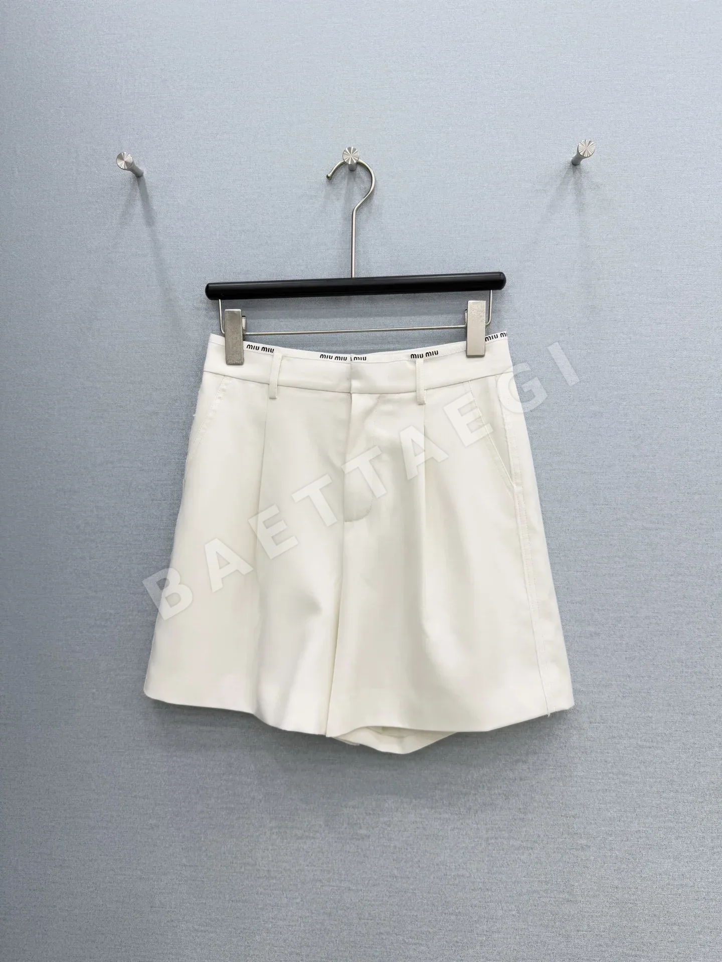 미우미우 울 웨빙 A라인 여성 바지 상세 이미지 3