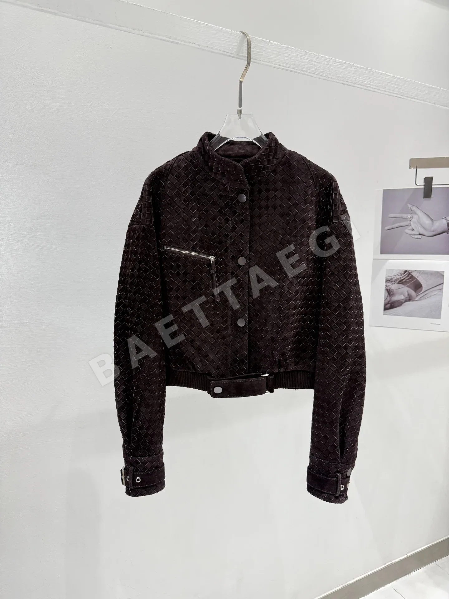 보테가베네타 램스킨 짜임 가죽 자켓 194840