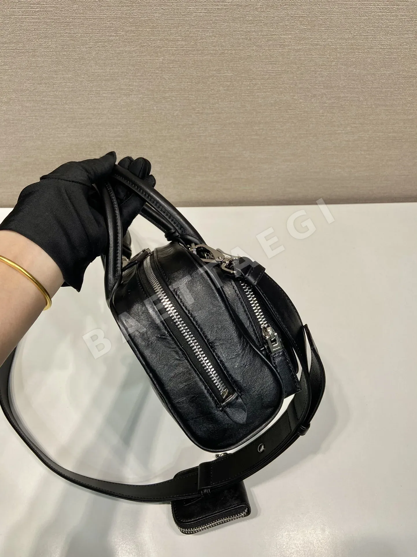 프라다 램스킨 플리츠 보스턴 가방 1BB099 상세 이미지 7