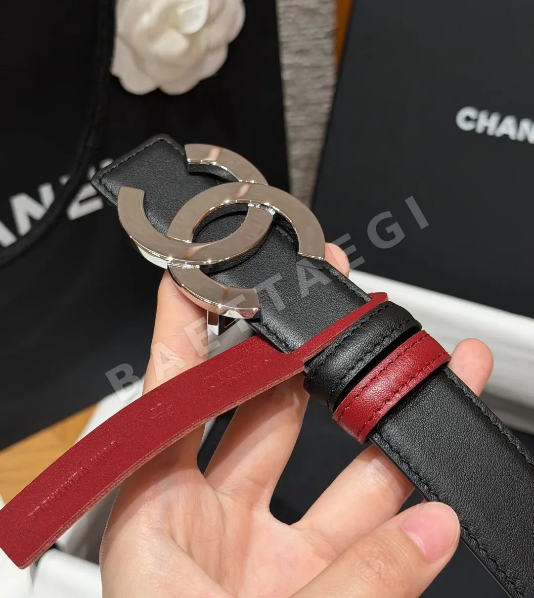 샤넬 더블 C 카프스킨 가죽 벨트 상세 이미지 6