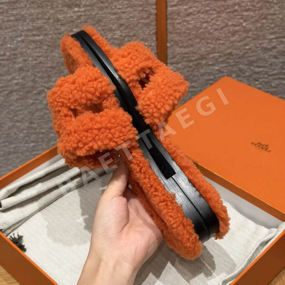 에르메스 오란 샌들 오렌지 울 H 컷아웃 상세 이미지 9