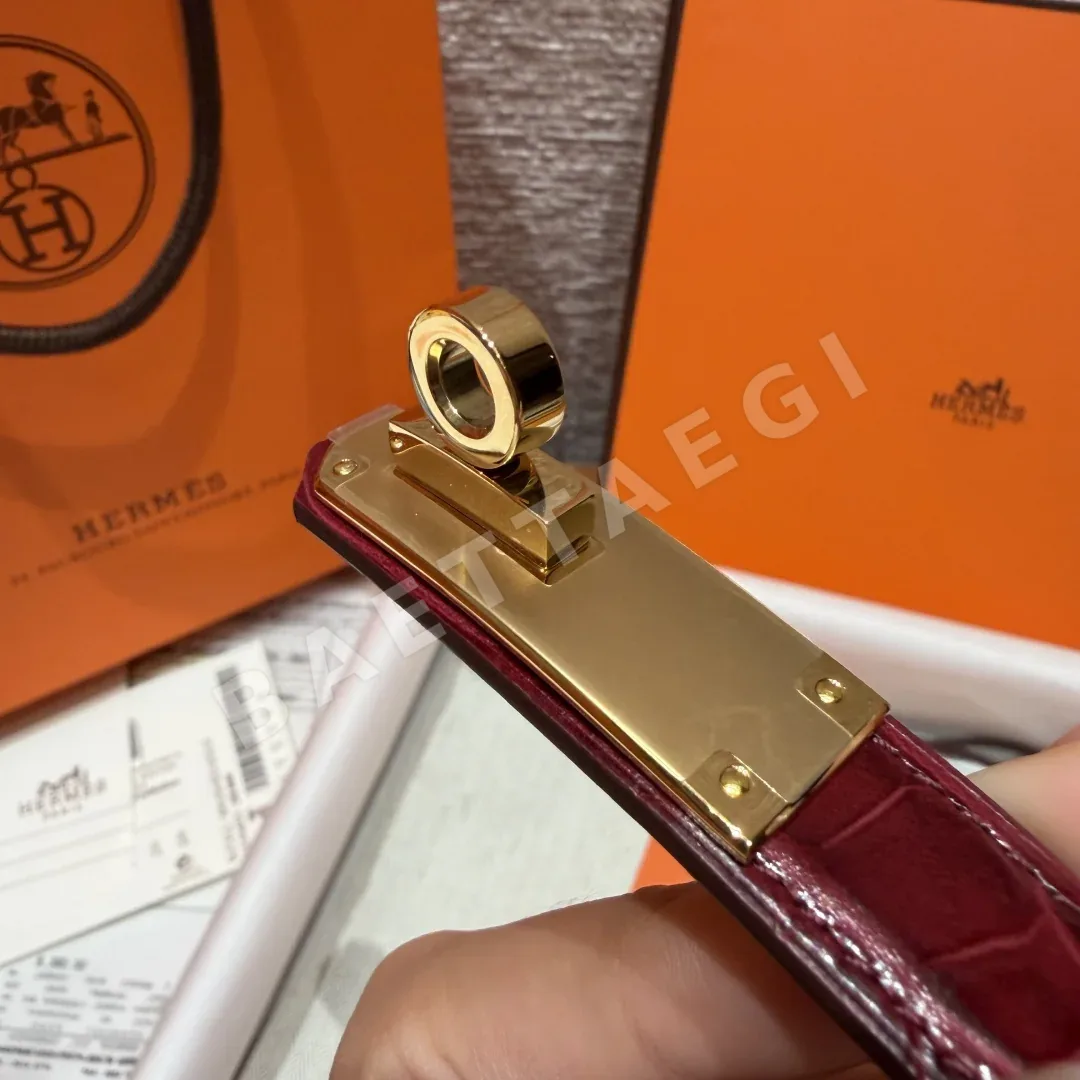 에르메스 켈리 버클 크로커다일 에펨 벨트 18mm 상세 이미지 6