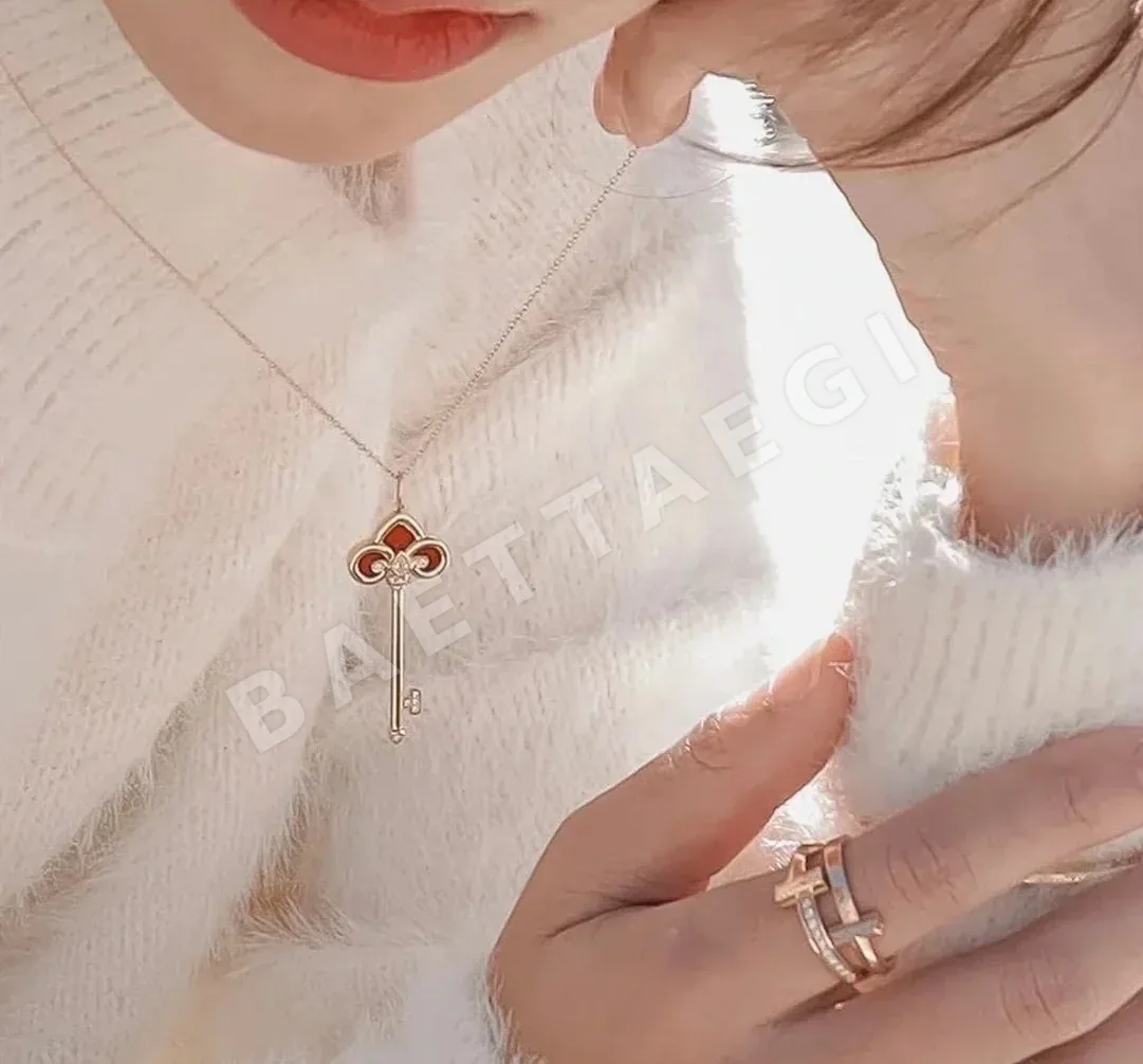 티파니 아이리스 플라워 레드 아게이트 스털링 실버 목걸이 상세 이미지 5